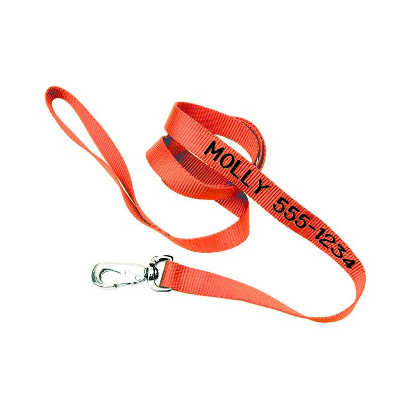 3/8" Nylon Leash - with personalized Embroidery, - Lucky Pet